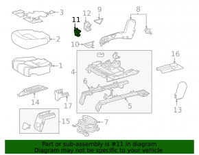 Toyota Highlander 20-22 black rear right seat 2nd row shift lever
