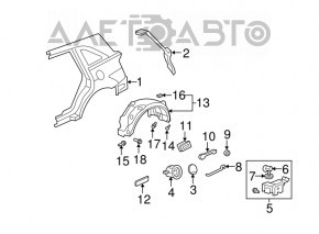 Acura MDX 07-13 Fuel Door Housing