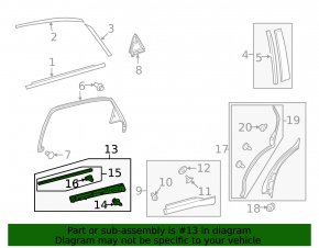 Door trim lower inner rear right Lexus RX350 RX450h 10-15
