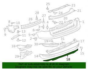 Rear Bumper Lip VW Touareg 11-14