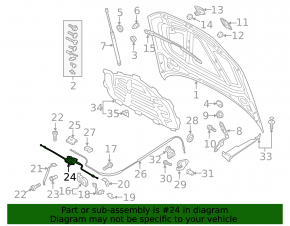 Bonnet release cable Audi A3 8V 15-20 front part