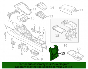 The rear center console trim for the Audi A3 22-26 is black, the mount is broken