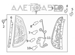 Right lamp Kia Soul 14-19 halogen