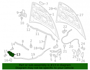 Bonnet Lock Porsche Cayenne 958 11-14