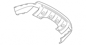 Lower rear bumper for Mercedes W164 ML