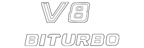 Emblem lettering wing V8 Biturbo front left Mercedes GL-class X166 13-16