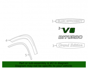 Emblem lettering wing V8 Biturbo front left Mercedes GL-class X166 13-16