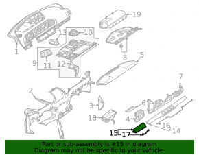 Left front panel trim for Mercedes W167 GLE 350 450 20-24, dark wood, with backlight