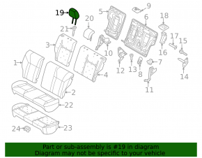 Headrest rear left Ford Fiesta 11-19 cloth gray