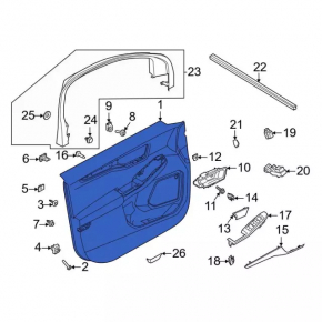 Door trim card rear right Ford Escape MK4 20-22 leather black, scratches