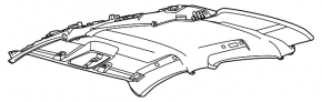 Headlining for Ford Mustang Mach-E 21-26 without panoramic windows, light gray, dry-cleanable, creases