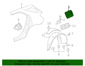 Fuel filler door with housing GMC Terrain 10-17