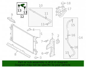 Upper cooling system hose for Hyundai Ioniq 17-21 EV