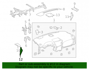 Front panel trim side left Lexus RX350 RX450 10-15 black