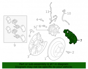 Rear right support Hyundai Kona 18-23 Awd electric