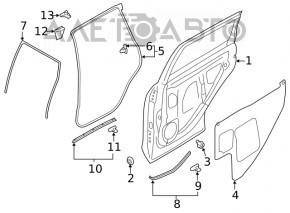 Bare rear right door Subaru Forester 19-24 SK