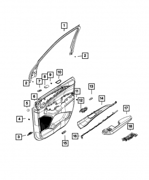 Jeep Grand Cherokee WL 21-25 inner front left door handle