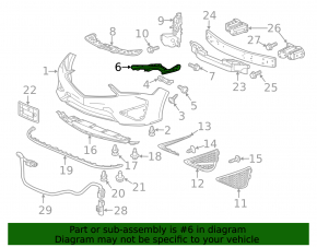 Front bumper mount under the right headlight Acura ILX 19-22