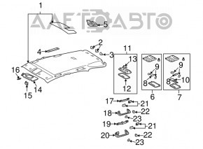 Left visor Lexus RX300 RX330 RX350 RX400h 04-09