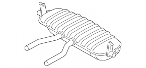 Exhaust line middle part assembled barrel VW Touareg 11-17 3.6