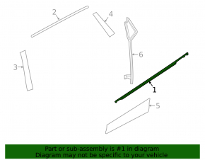 Door-glass molding, center rear left, Nissan Rogue Sport 17-22, chrome