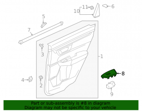 Rear left window lifter control trim Honda CRV 17-22 black