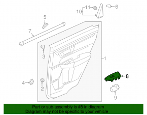 Rear left window lifter control trim Honda CRV 17-22 black