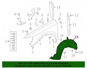 Front right fender liner for Audi Q3 83A 19-25