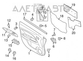 Mitsubishi Eclipse Cross 18-24 black front right window lift control, manual