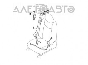 Driver's seat belt Nissan Leaf 13-17 gray