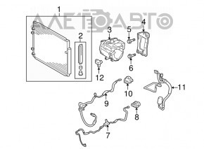 Air conditioner tube condenser-compressor Lexus RX400h 06-09