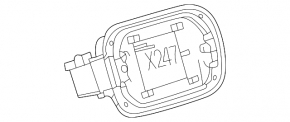 Mercedes X247 GLB 20-26 fuel filler flap housing