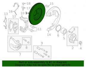 Front right brake disc Ford C-max MK2 13-18