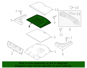 Trunk carpet Ford Escape MK3 13-19 black rubber