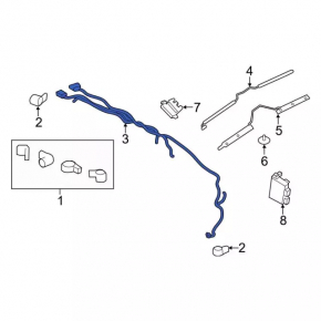 Wiring rear bumper Ford Edge 15-18 for parking sensors SPORT