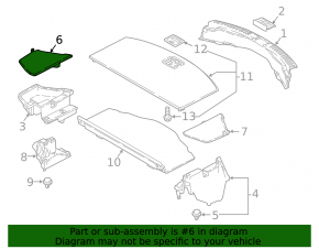 Right trunk pocket trim for Mazda CX-9 16-23