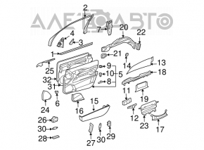 Mercedes W211 front right inner door frame
