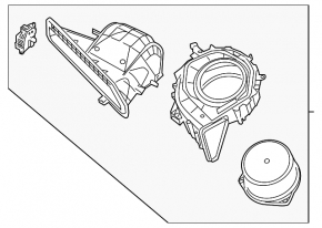 The stove housing is bare, the right part is the fan of the Infiniti JX35 QX60 13-