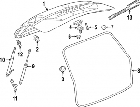 Rubber seal for trunk door VW Atlas 18-24