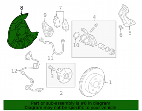 Rear left brake disc cover Toyota Rav4 19-