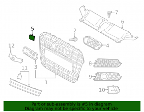 Emblem inscription "quattro" on the radiator grille Audi A6 C7 16-18 rest