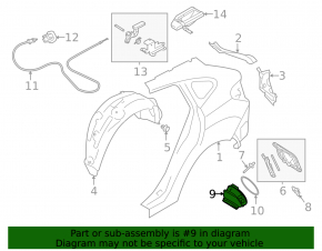 Subaru XV Crosstrek 13-17 Fuel Filler Door Housing
