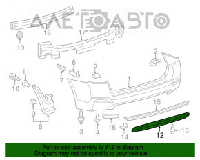 Lower rear bumper trim Toyota Highlander 11-13