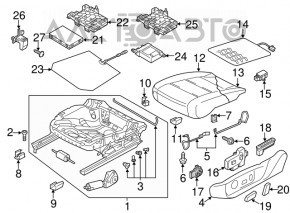 Driver's seat VW Passat b8 16-19 USA without airbag, cloth