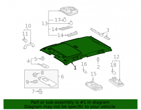 Toyota Prius 30 10-15 gray headliner for panoramic sunroof
