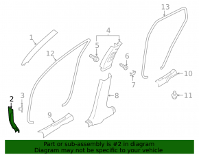 Front pillar trim lower right Infiniti QX50 19- black, broken mount
