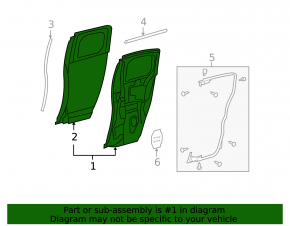Bare rear left door for Toyota FJ Cruiser 2007-2014