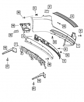Bare rear bumper Dodge Grand Caravan 11-20