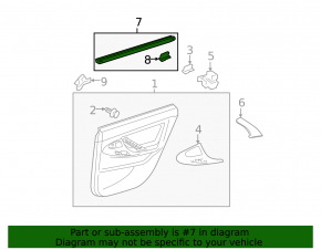 Inner rear right door glass seal for Toyota Camry v40