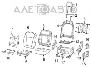 Jeep Compass 17 passenger seat - airbag, black leather